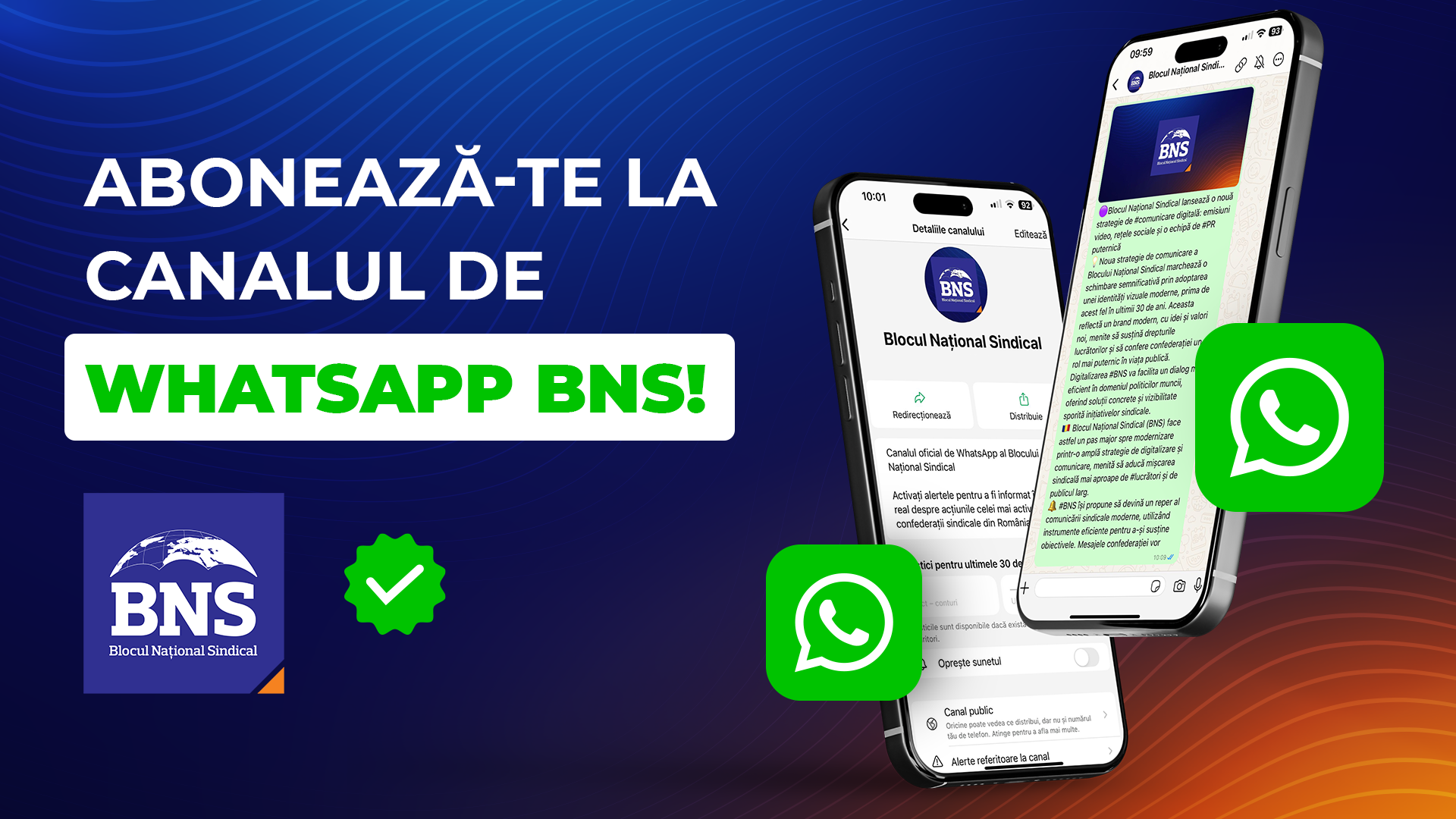 S-a lansat Canalul de WhatsApp BNS 